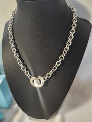 Tiffany & Co. Sterling Silver  Interlocking Circle Clasp Chain Link Necklace 17''
