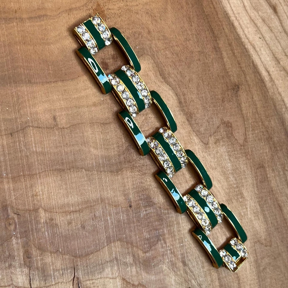 Pulsera J Crew vinculada a esmalte y diamantes de imitación Foto 4 de 4