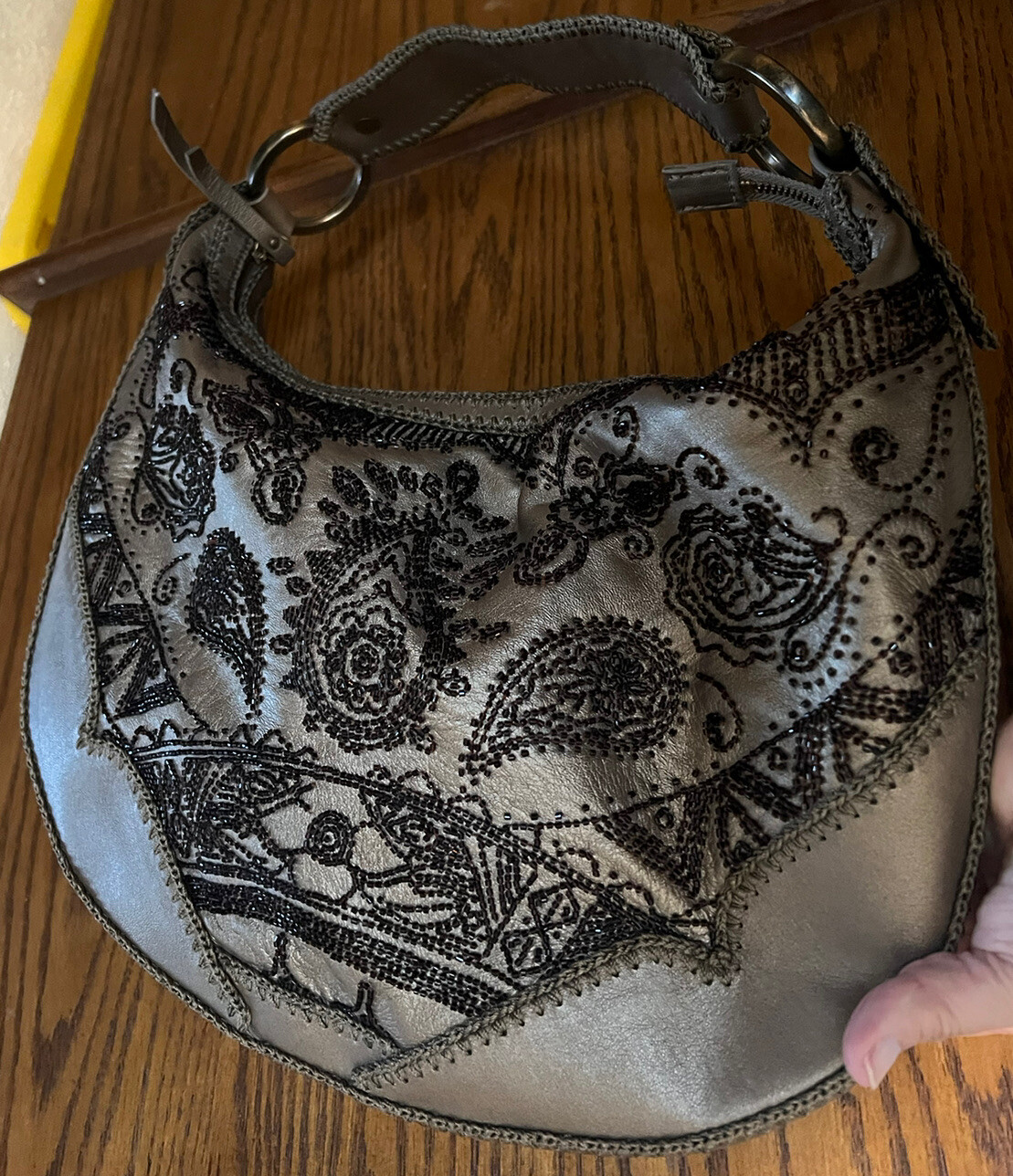 PONY Borsa a mano Isabella Fiore 3D Perline Floreali Paisley MGPPB Perline Borsa a tracolla MGPPG