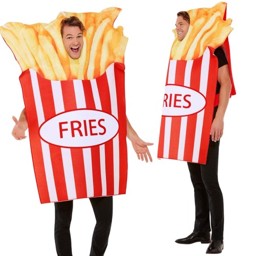 French Fries Chips Fancy Dress Costume Mens Ladies Novelty Outfit Funny