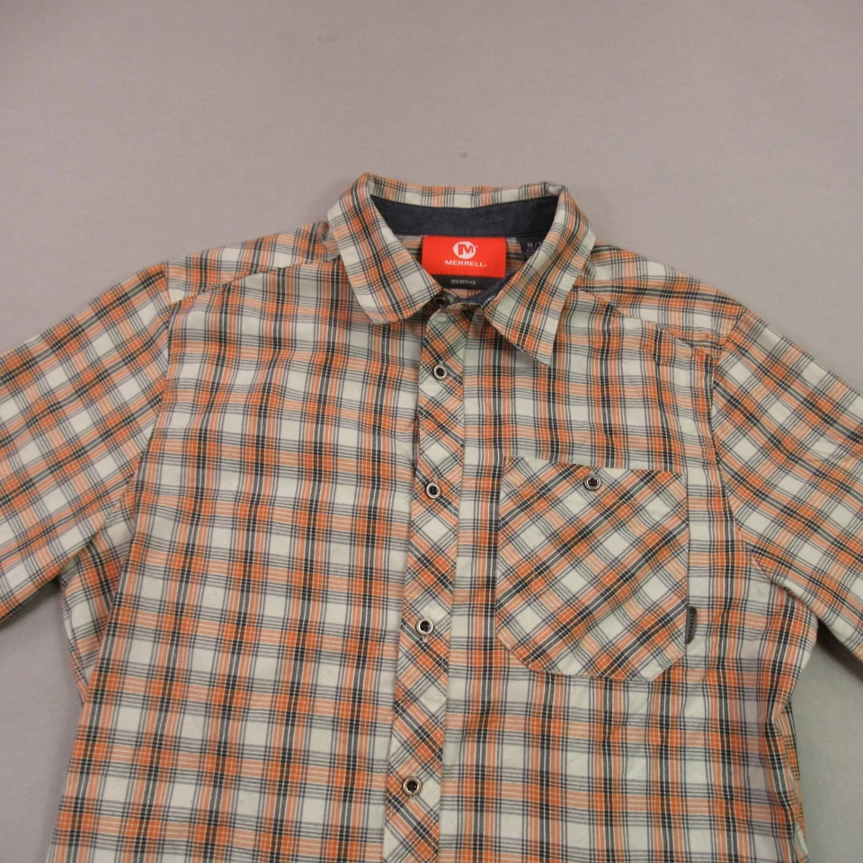 Merrell Shirt Mens Medium Long Sleeve Button Front Pockets Outdoors Plaid - Image 3 of 4