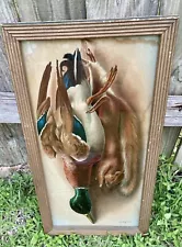 Vintage Chromolithograph Print Henri LeRoy 1896 Antique Duck Squirrel Hunting