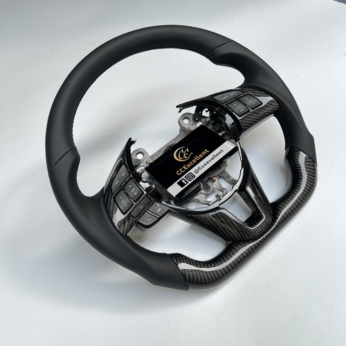 For 2013-2016 Mazda 3 2 Axela CX-5 CX-3 MX5 Carbon Fiber Leather Steering Wheel - Picture 4 of 9