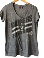 NFL Apparel Raiders Womens XL  T-shirt shirt tee Grey logo Football