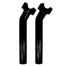 Black 1" Pullback, 9" Rise, 1 1/4" Thick, 1" Mount Handlebar Risers for Harley