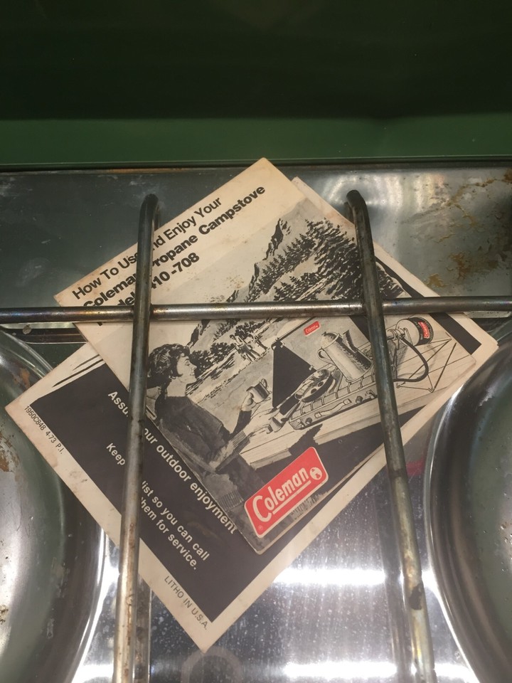 Vintage Coleman 2 Burner Propane Gas Camp Stove 5410708 Avocado eBay