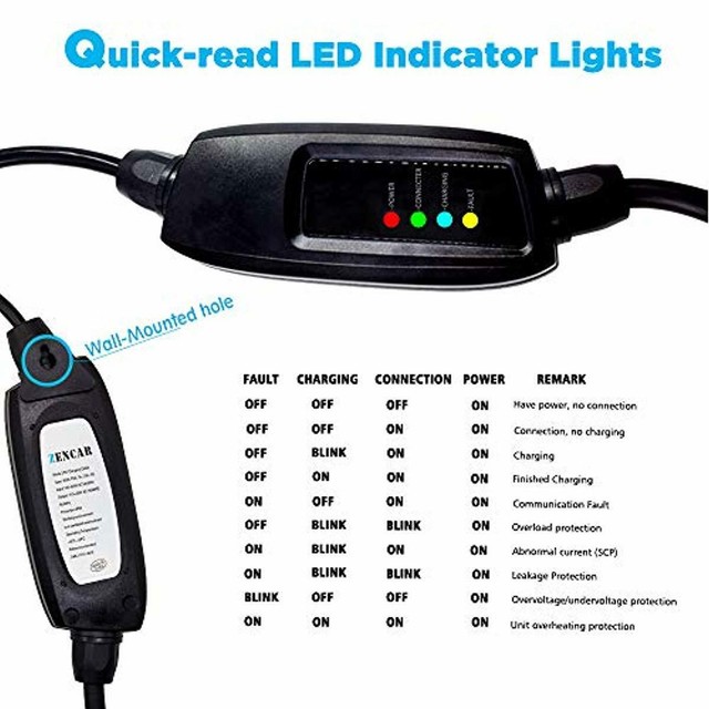 16 Amp Level 2 EV Electric Car Charger NEMA 1030 J1772 Fast 3.86 Kw/h