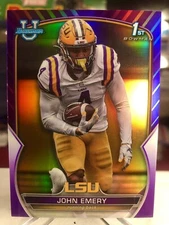 2022 Bowman 1st University John Emery RARE Purple Refractor Rookie RC SSP /399