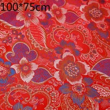 Chinesisch Brokat Stoff Damast Kunstseide Jacquard Tücher Blumen 100 75cm Neu