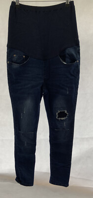 Boohoo Maternity Skinny Jeans Size 12 Blue Denim L27 UK