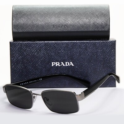 Prada Sonnenbrille 2014 metallisch schwarz quadratisch rechteckig PR53PV VPR 53P 1CQ-1O1