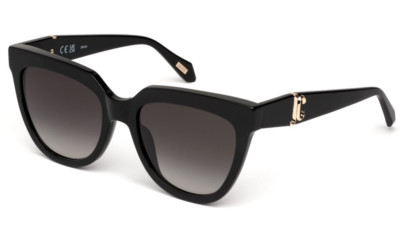 Just Cavalli Damen Sonnenbrille Schwarz Verlaufsgläser Cat Eye Rund Katze
