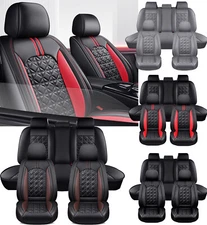 For JEEP Front+Rear Car Seat Covers 5-Seats Protector NAPA Leather Full Set Pad