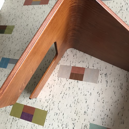 Vintage Retro Ekorness Bent Wood Formed Nordic Coffee Side Table Tripod Scandi - Picture 18 of 24