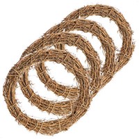 4X Diy Deko Holz-Kranz Zum Basteln - Kranz Aus Rattan Zum Dekorieren - 30Cm