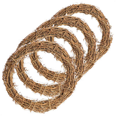 4x DIY Deko Holz-Kranz zum basteln - Kranz aus Rattan zum Dekorieren - 30cm