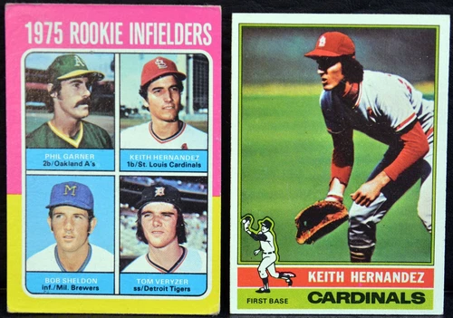 LOT of 2 Topps KEITH HERNANDEZ 1975 #623 EX Rookie RC 1976 #542 NM