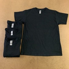 Lot of 4 Gildan Soft Style Youth Medium Black Short Sleeve Crew Neck T-Shirt New