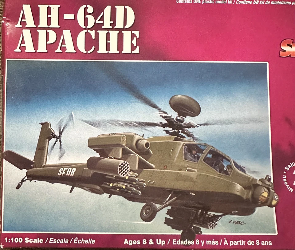 Revell AH-64D Apache Helicopter 1:100 Scale Snap Tote Model Kit 85-1373 - Image 3 of 4