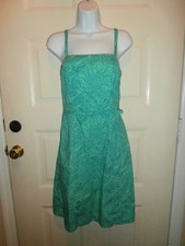 NWT NEW ANN TAYLOR DRESS SZ 0 XSMALL LINED GREEN FLORAL