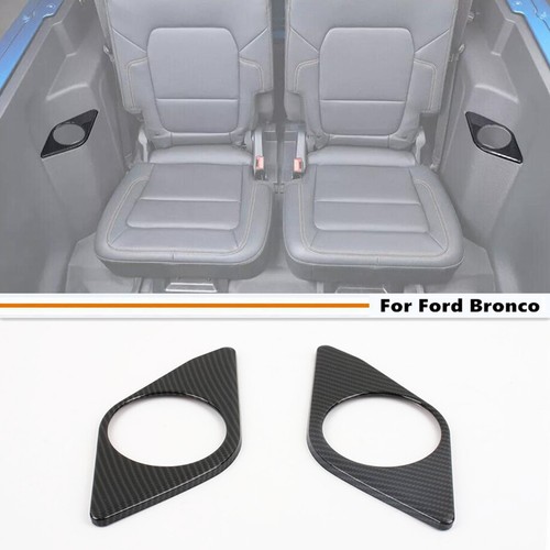 Car Rear Cup Holder Cover Trim For Ford Bronco 2-Door 21-2024 Accessories Carbon