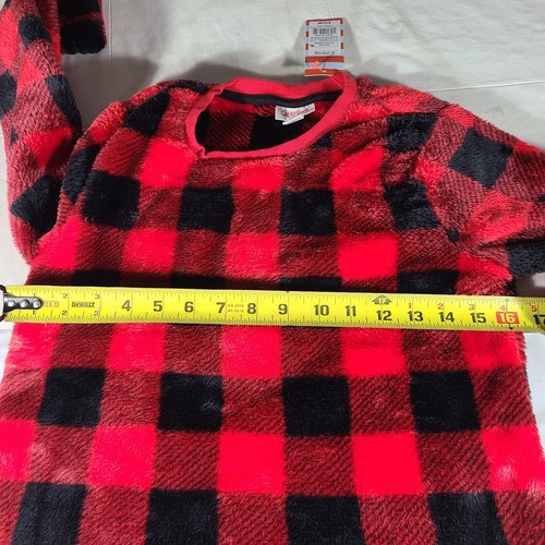 Cat & Jack Fleece Sweatshirt Pullover Size Medium 7/8 Red Plaid Boys Unisex - Picture 52 of 63