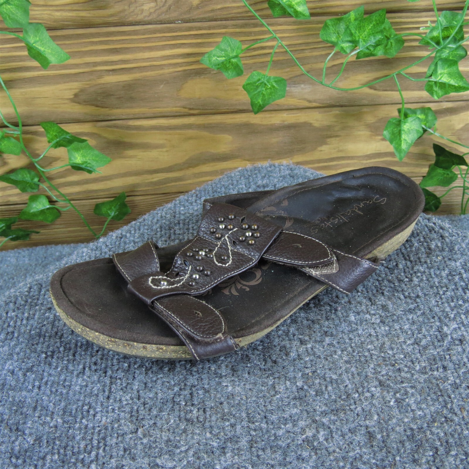 APL Sandali donna by Aetrex Slide pelle marrone taglia 8 5 medi usati 2025