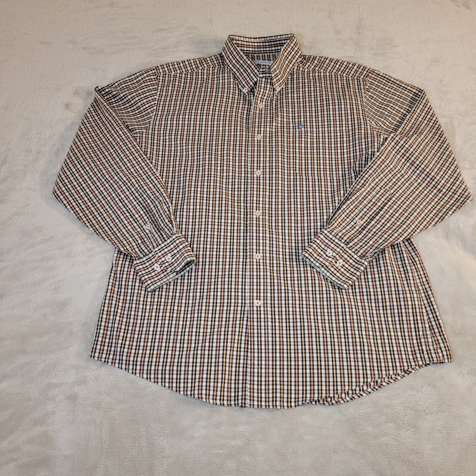 Southern Tide Shirt Mens Size Large L Classic Fit Plaid Button Down Pocket Logo