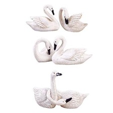 2Pcs Swan Statues Resin Sculptures Cake Topper Decorations Home Couple Swan