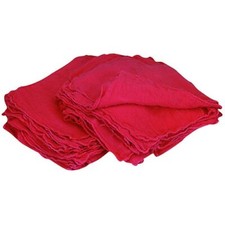 25 Pack Industrial Reusable Red Shop Rag Mechanics Towel 100 Cotton 12" x 14"