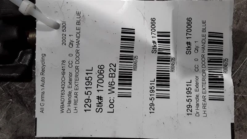 01 02 03 BMW 530I LH REAR EXTERIOR DOOR HANDLE BLUE - Imagem 3 de 4