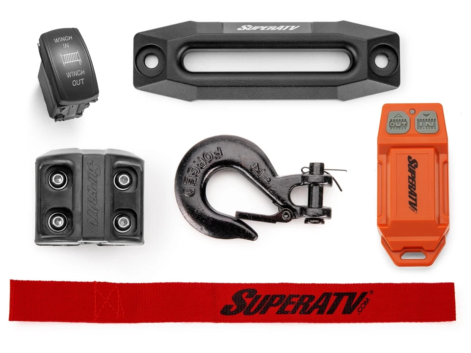 SuperATV Heavy-Duty 6000 Lb. Synthetic Rope ATV UTV Winch - With Wireless Remote - Image 4 of 4