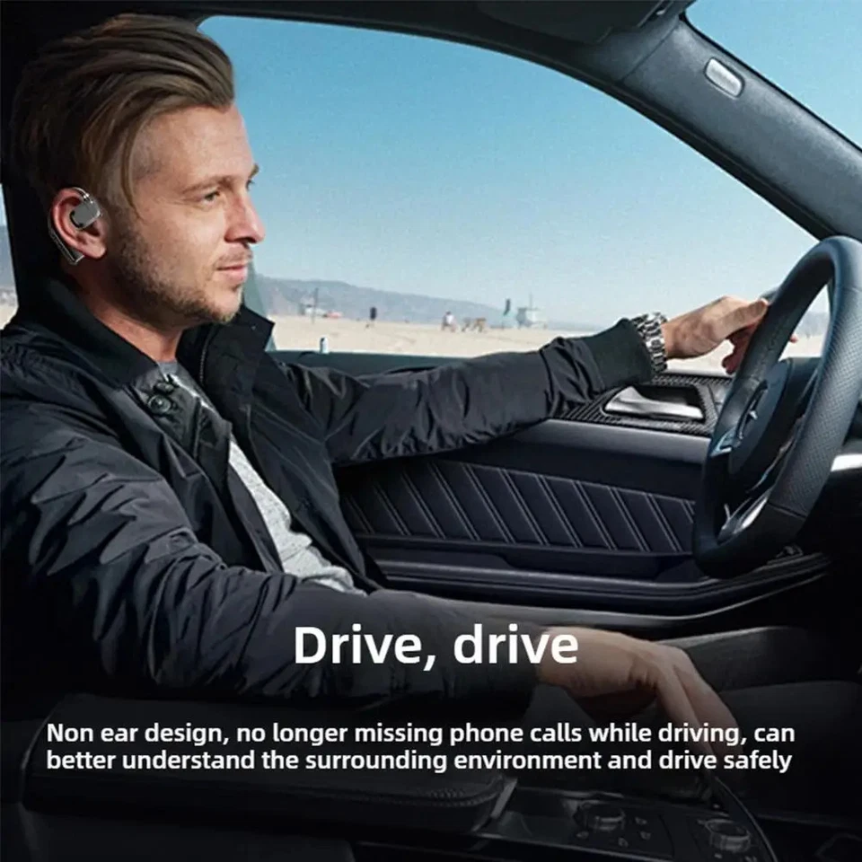 Kabellose Bluetooth Sportkopfhörer Ohrhänger drehbar Digitalanzeige lange - Bild 3 von 4