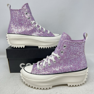 Pink Purple Glitter Converse High Tops Converse Run Star Hike High