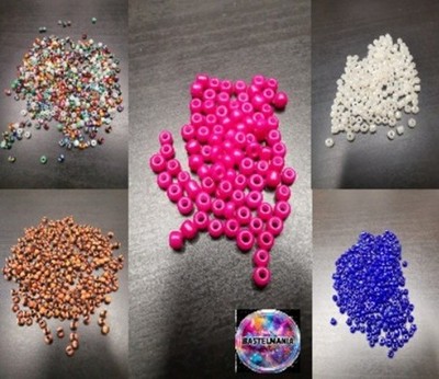 Rocailles,Saatperlen,Seed Beads,Perlen,Basteln , 3mm, versch.Größen/Farben, 20gr