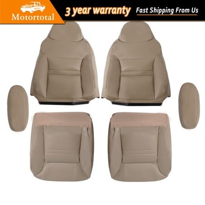 6pcs Bottom + Top Leather Seat Cover Tan for Ford Excursion Limited 2000-2001
