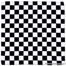 Bandanna Black & White Checkered ~ Wearable Art 100% Cotton - Scarf