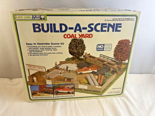 Life-Like HO Scale Build-A-Scene Coal Yard Building Kit No. 1369 Open Box