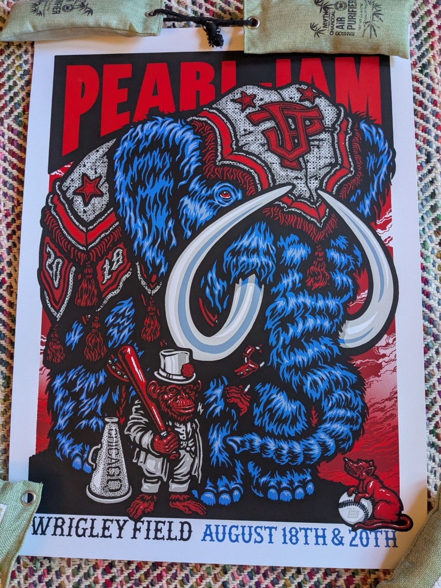 Pearl Jam Wrigley Field Original Concert Poster August 18th & 20th Pearl Jam Wrigley Field Original Concert Poster August 18th & 20th