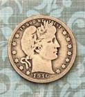 Pretty 1916"Denver" Mint" Brbr Qtr, 90% silver w/ "Fine" det., "LI", and BOLD MM