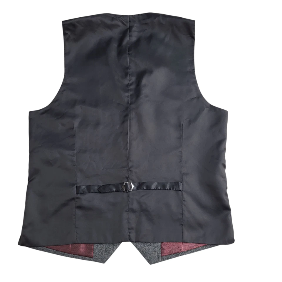 Primark Waistcoat Grey 2 Pocket Smart Formal Slim Men's L 42" - Image 2 of 4