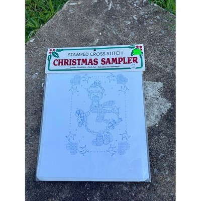 Vintage Bucilla Christmas Goose Stamped Cross Stitch Sampler Kit No 63370 New