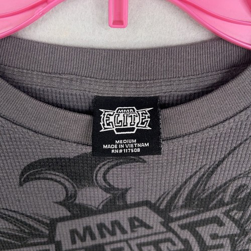 Camisa MMA Elite Para Hombres Gris Mediana Waffle Térmica Gráfica Camiseta Calavera Tribal Años 90 Y2K - Imagen 7 de 14