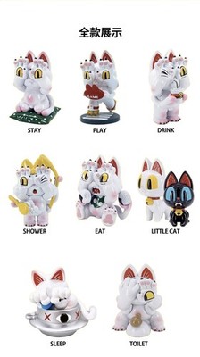PAWS NOVA Grape Brain Hell's Cat Complete Blind Boxes (8 pieces) H3.9inch Sofubi