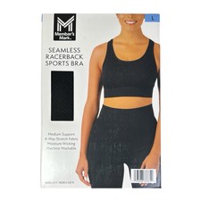 Black Member's Mark Seamless Racerback Sports Bra Women's Large NIB