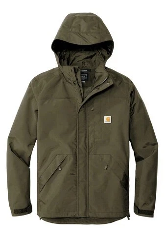 Carhartt Mens XXL Olive Green Storm Defender Loose Fit Waterproof Rain Jacket