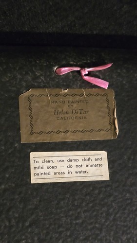 Piatti barboncino rosa vintage Helen De Tar Of California dipinti a mano - Foto 7 di 7
