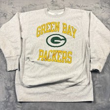 Vintage Green Bay Packers Sweatshirt Men XL Gray Champion Football Reverse Weave