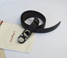 Ferragamo Reversible Belt Black /Brown length 120cm Men Black Gancini buckle