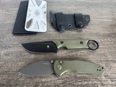 Kizer Cabox Fixed Blade + Kizer Mini Grouper Bundle Set - No Box, See photos